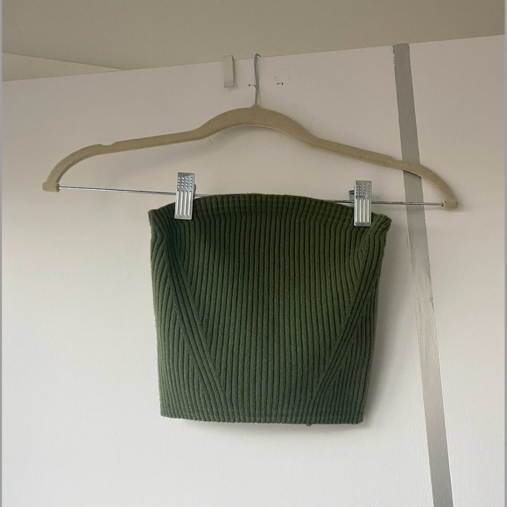 Make an offer! Cult Gaia Knit Tube Top + Pants Set in Green Tea - Picture 3 of 4